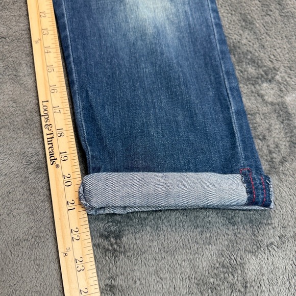 Vintagve Jordan BOHO Crop Blue Denim Jeans Women Size 10 Wash Cuffed Hem Casual - Picture 6 of 14